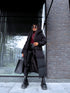 BLACK long jacket with hood "BEST CHOICE" FC85